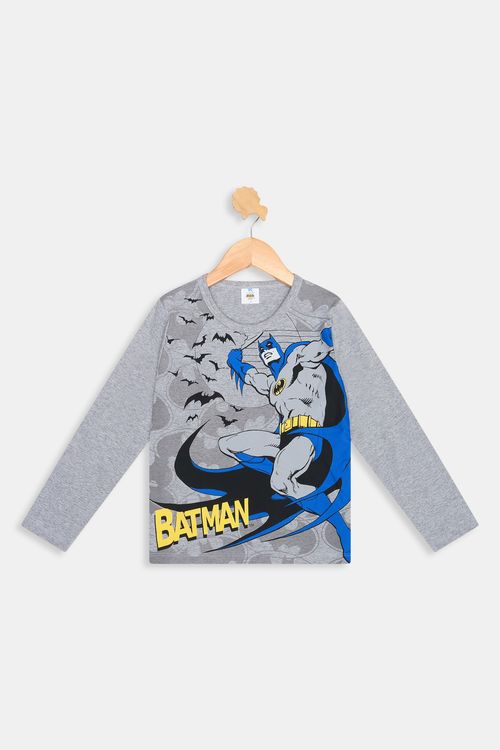 Camiseta ml inf4/10nos36862 batman msc cinza claro mescla