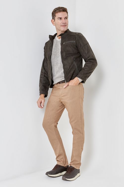 Calca masc pb173 srj slim five marrom marrom medio