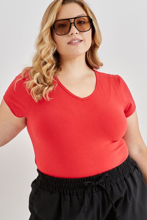 Blusa fem fpm casual cotton vermelha vermelho