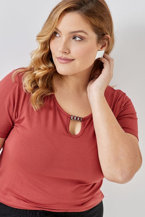Blusa fem fpm casual m/c visc.avia verm. vermelho escuro