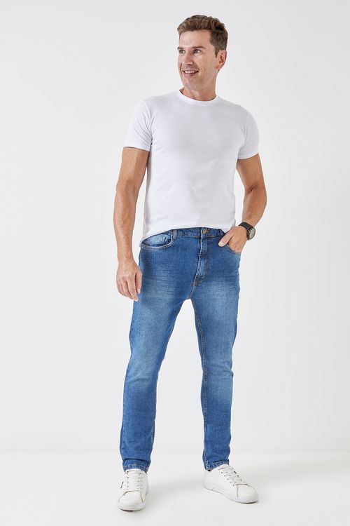 Calca jns masc 217829 218424 slim md jeans azul medio