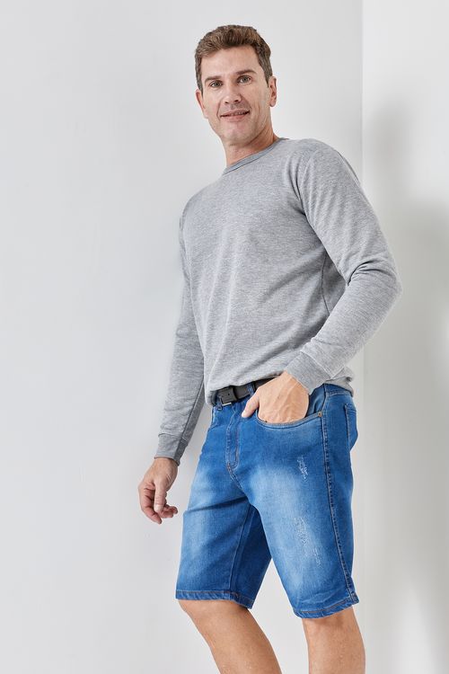 Bermuda Masculina Caedu Jeans Reta Preta - Conforto e Estilo