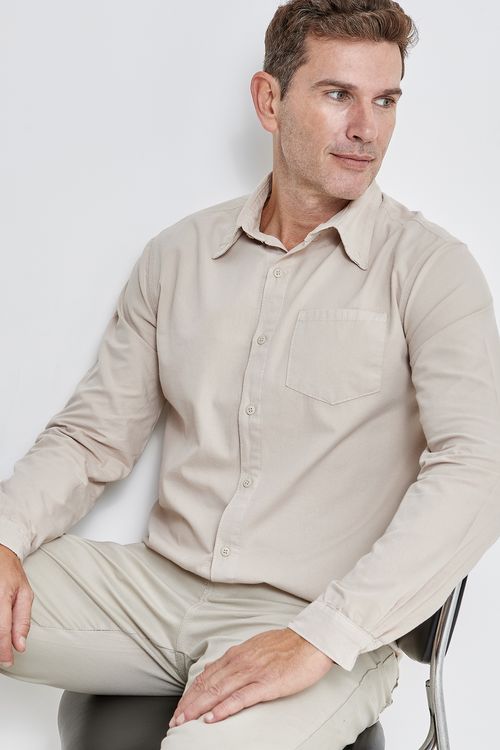 Camisa masc aj mlonga mcc086 srj bege bege claro
