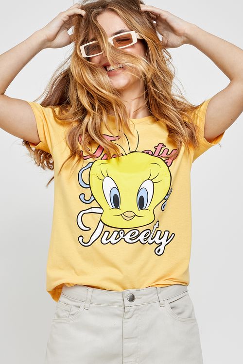 TOP FEM PROMO PIUPIU TWEETY - LARANJA CLARO