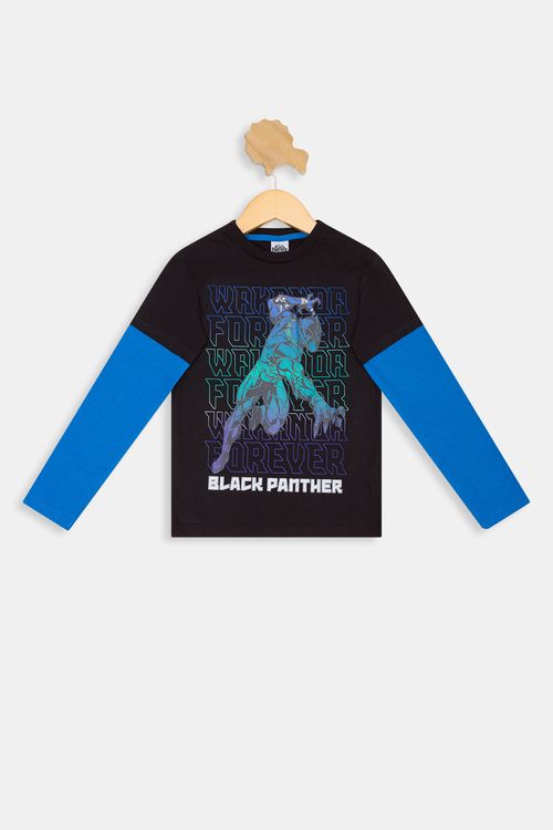 Camiseta Infantil Black Panther Wakanda Forever Caedu