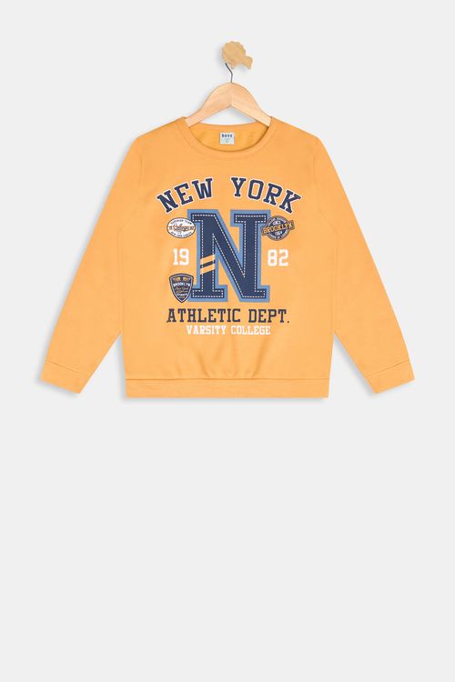 Blusão Moletom Infantil Caedu New York Amarelo Menino