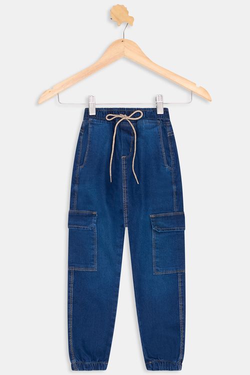Calca jeans inf4/8nos 111903 jog cargo m jeans azul medio