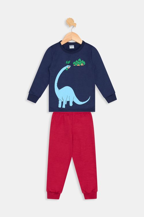 Conjunto Infantil Caedu Moletom Dinossauro Azul Marinho
