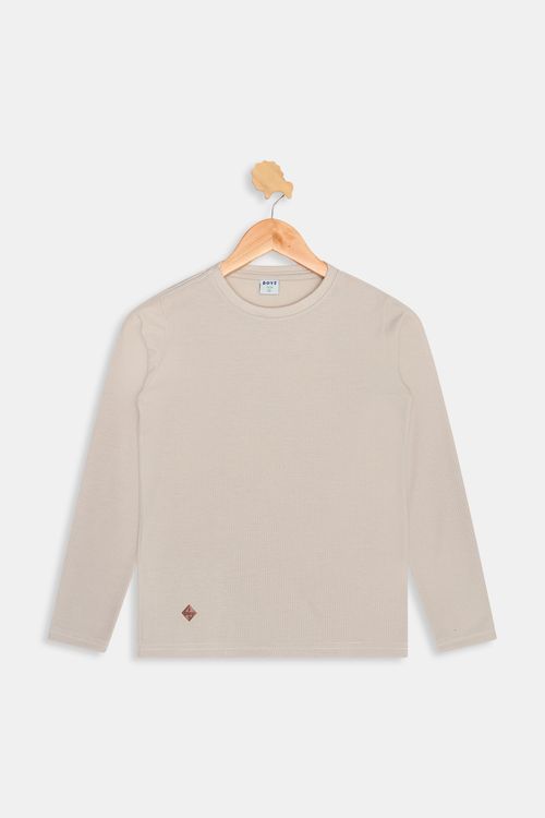 Top malha m/l infantil 10/16 nos bege ij bege medio