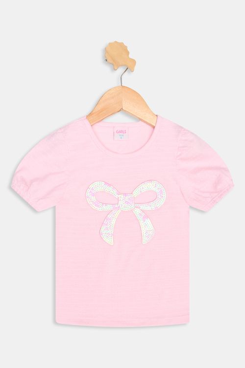 Blusa inf4/8nas c22i25533 laco paet tule rosa claro