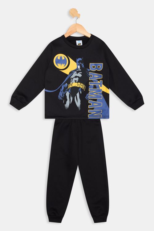 Conjunto Moletom Infantil Batman Preto Caedu Algodão