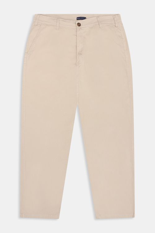 Calça sarja chino super com pue bege claro