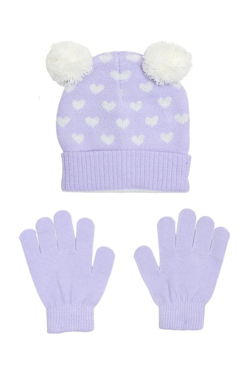 Aces inf abo017 gorro+luva nas lilas lilas