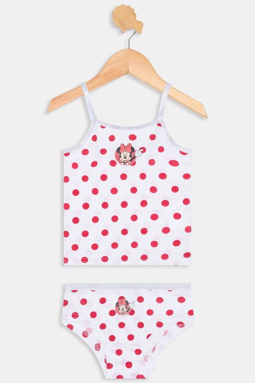Conjunto Infantil Caedu Minnie Estampado Regata Calcinha