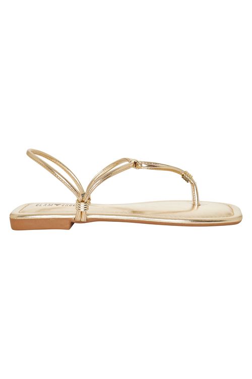 Rasteira Caedu Mola Ouro Dourada Confortável