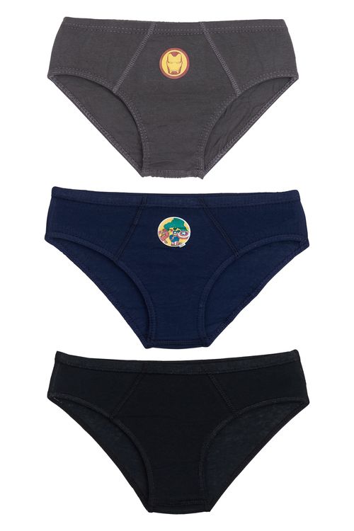 Kit cueca avangers 3x1 tam 8 sortido