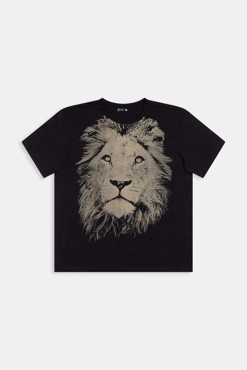 Camiseta masc m/c plus silk preto preto