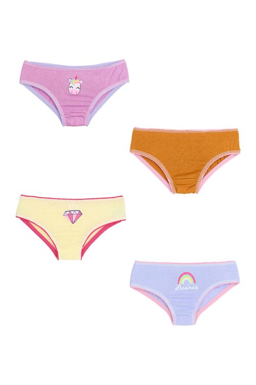 Kit 4x1 calcinha 2 - unicornio sortido