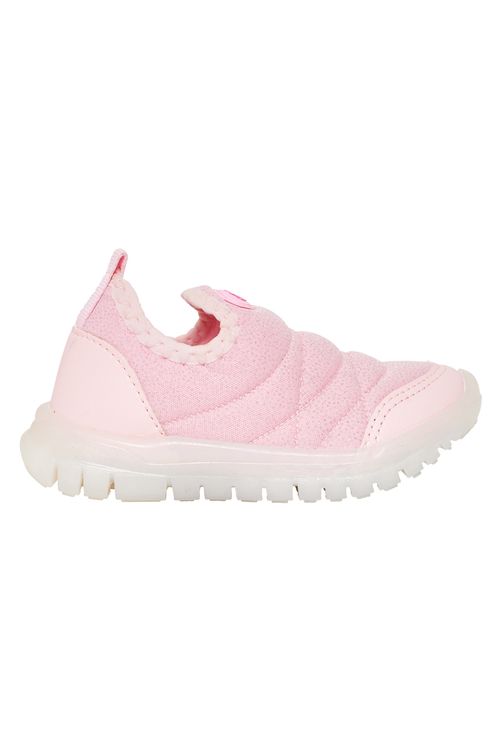 Tênis Bebê Menina Caedu Glitter Rosa Claro