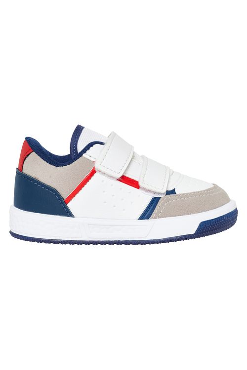 Tênis Infantil Menino Branco Marinho Vermelho