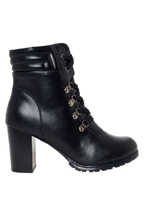 Bota salto cadarço 73171 preto preto