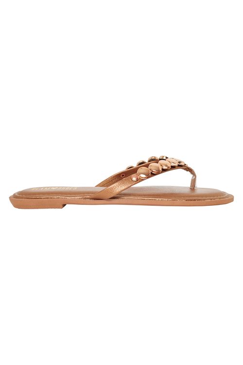 Rasteira dedo bolinha pe2351 bronze marr marrom medio