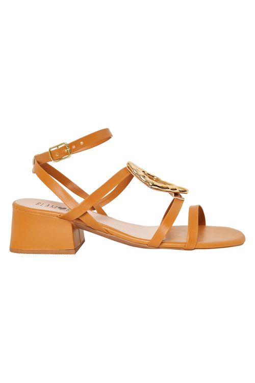 Sandalia salto folha k686164 marrom clar marrom claro