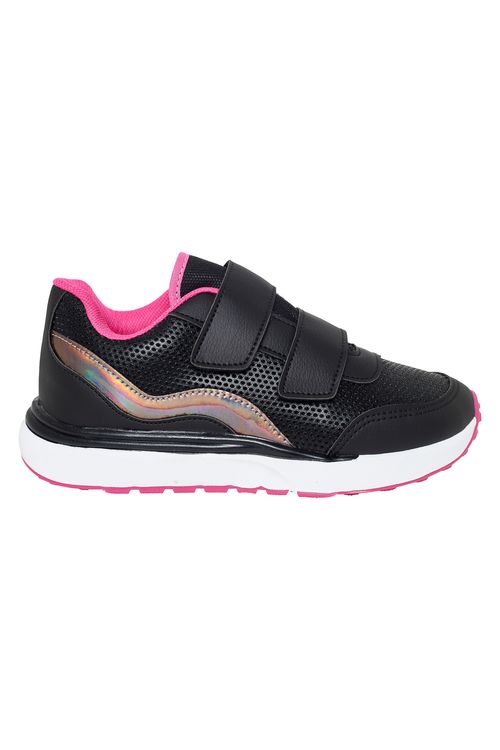 Tênis Menina Caedu Glitter Holográfico VNJ3008 Preto/Pink