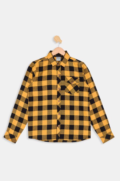 Inf 10/16 nos ijc563 camisa m/l xadrez amarelo escuro