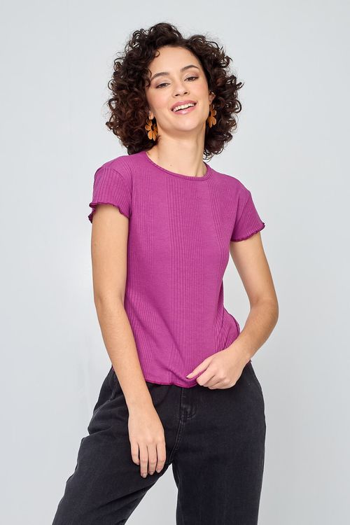 Blusa fem ribana mc irreg roxo 85733 roxo