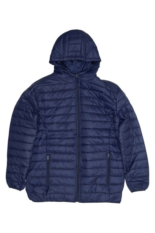 Masc super mpj003 nylon jaq puffer capuz azul escuro