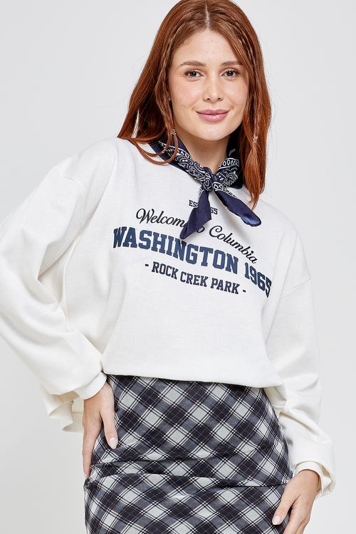 Moletom fem rom c44l25404 bord washi off off white