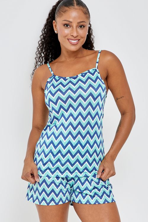 PIJAMA SM LIGANETE LBP042 CHEVRON - VERDE CLARO