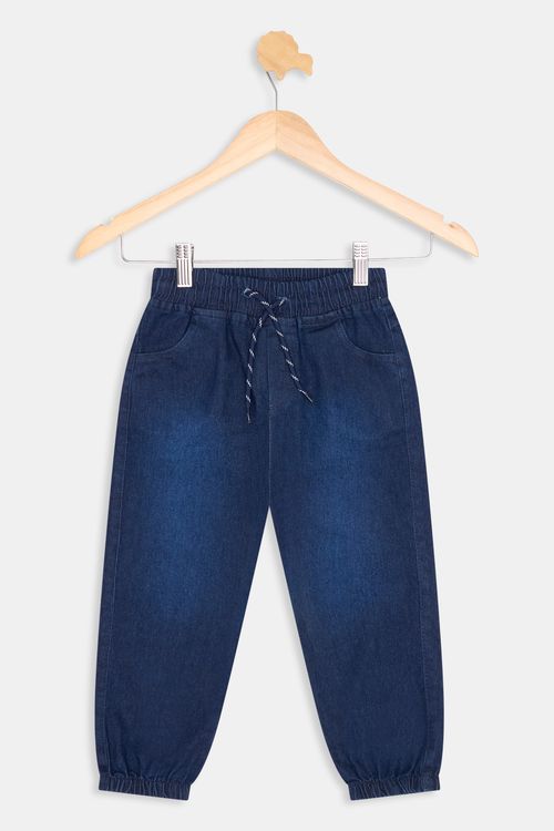Calca inf1/3nos jeans jogger amaciado jeans azul escuro