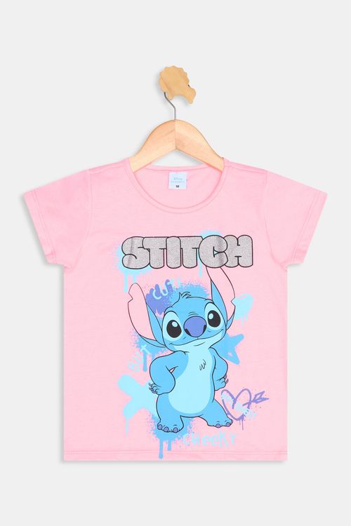Blusa inf10/16nas c33125469 stitch rs ne rosa neon