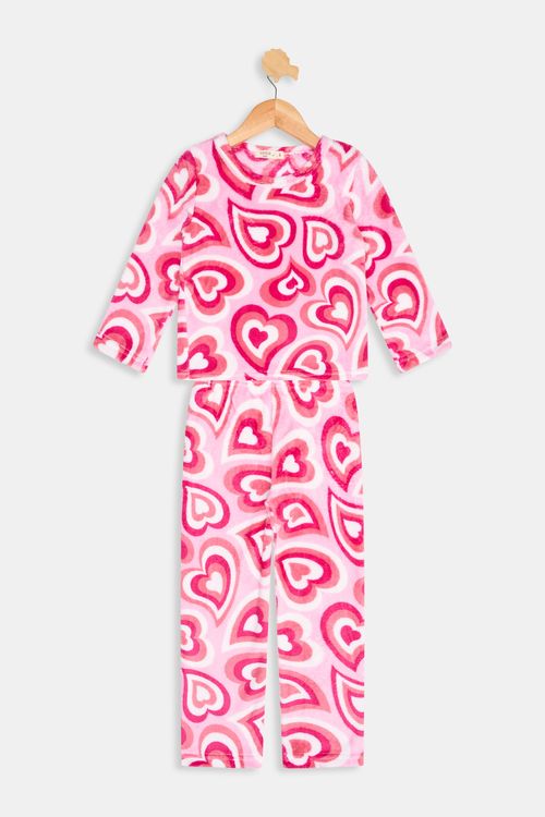 Aces inf abj015 pijama 4-10 crl coraç estampado