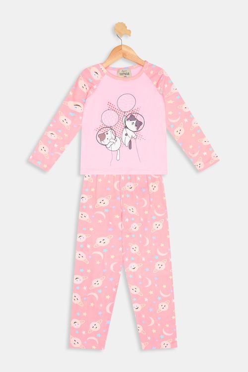 Aces inf abj020 pijama poly 4-10 gato estampado