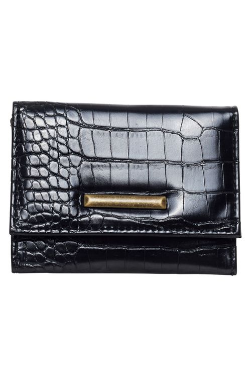 Carteira aces fem aiz001 preto croco preto
