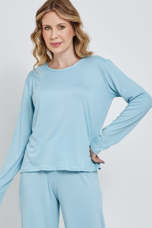 Ling pro lbj001a pijama ml polybrush azu azul medio