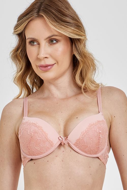 Sutiã Feminino Rosa Claro Renda Floral