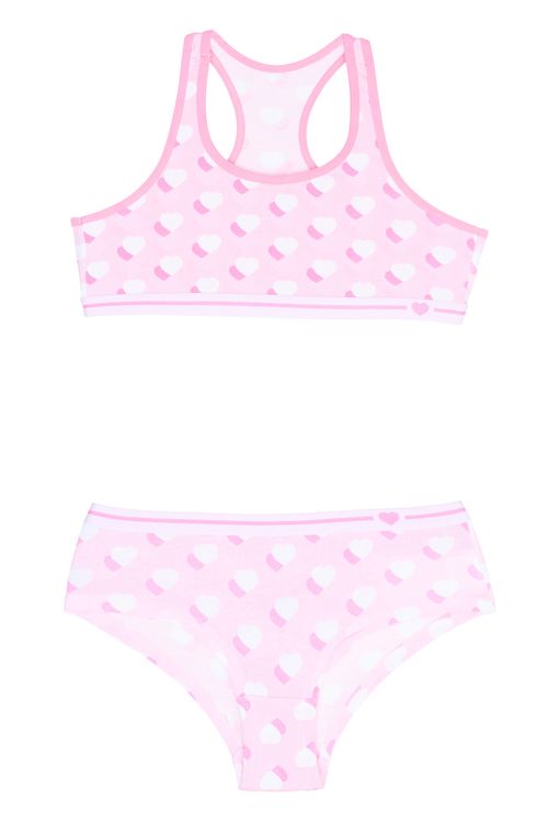 Caedu Conjunto Biquíni Infantil Menina Corações