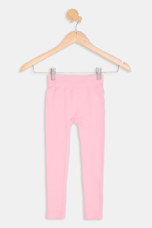 Legging Infantil Caedu Rosa Neon Malha Canelada