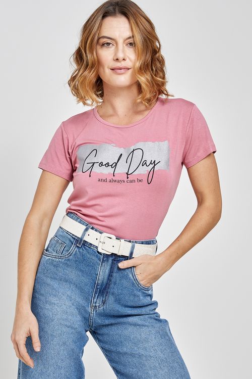Blusa fem promo visco com silk rosa clar rosa claro