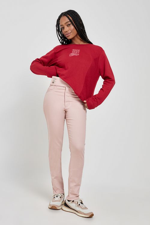 Calca fem promo 80543 srj sk 3 botoes ro rosa