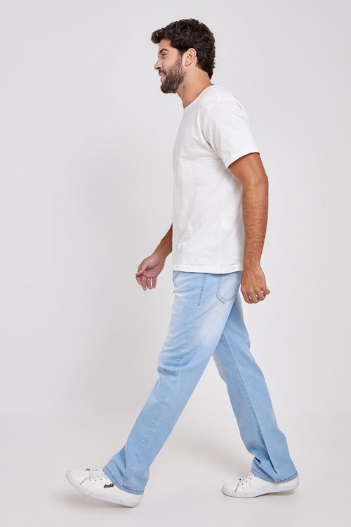 Calça Jeans Masculina Reta Azul Claro