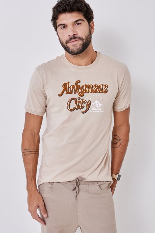 Camiseta masc trendy 1275147 cont bege bege claro