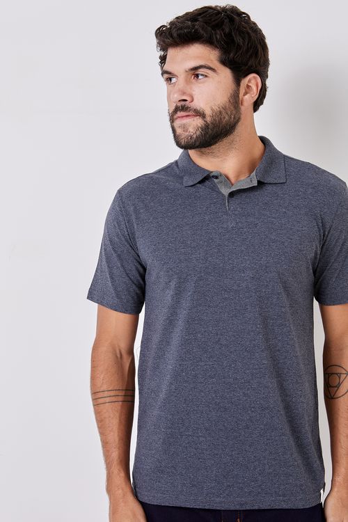 Polo masc casual promo 4 marinho azul mescla