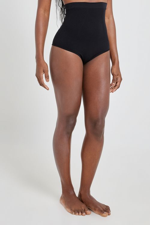 Calcinha Modeladora Feminina Preta Liso
