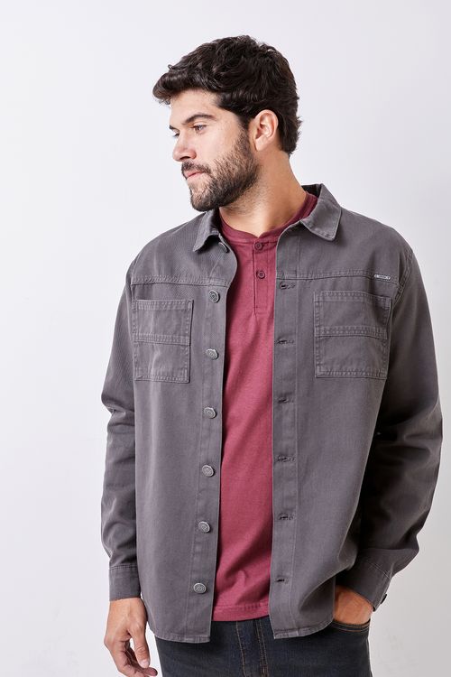 Jaqueta masc aj mcj021 srj chumbo cinza escuro