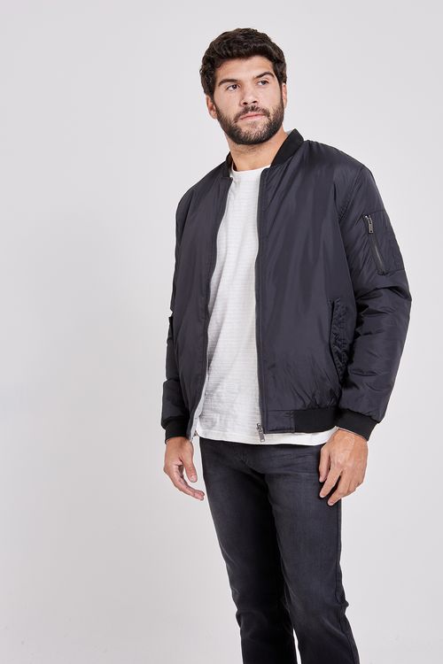 Masc casual mcj005 jaqueta dupla face preto